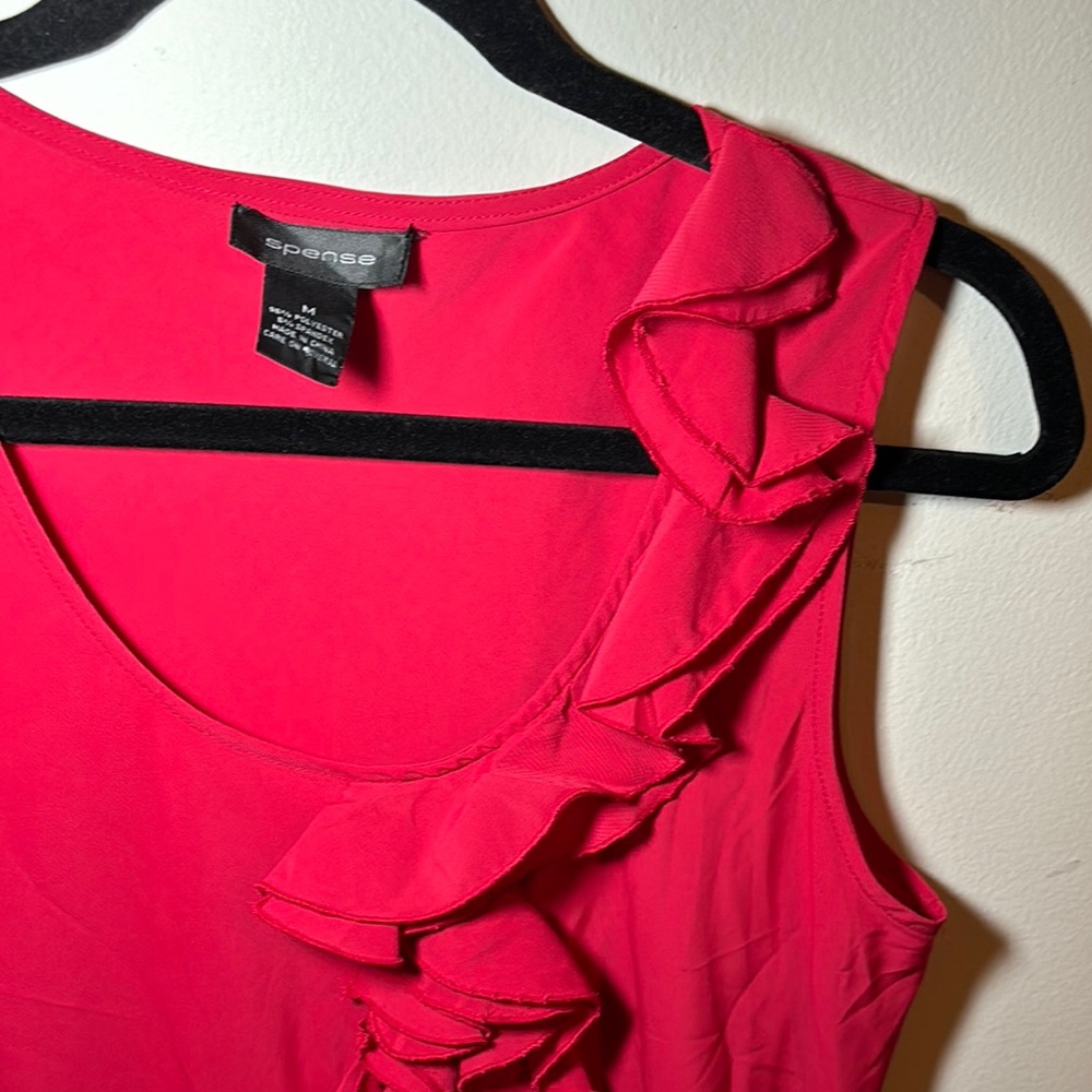 Spense Pink Ruffled Fitted Tank Top - Picture 8 of 15